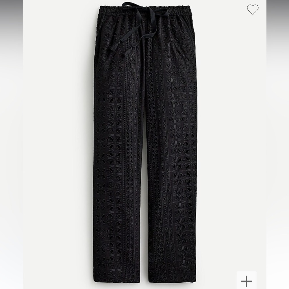 J. Crew Pull-on Jamie pant in black eyelet
